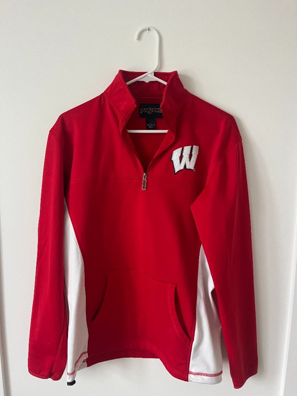 UW-Madison Badgers Jansport Pullover Quarter Zip Size Small